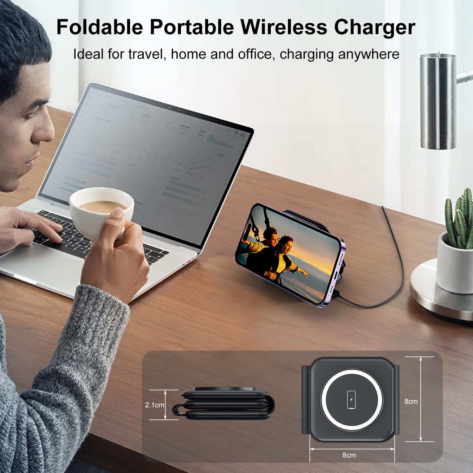3 in 1 Wireless Charger,RTOPS Fodable Charging Stations for Multiple Apple Devices, W312 Fast Travel Charging Stand for Airpod, iWatch and Phone 12-15 (Adapter Included)