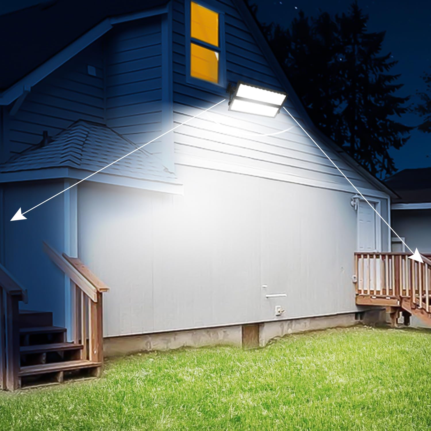 2 Pack 120W IP66 Waterproof Outdoor 16000LM Super Bright LED Garage Light, 5000K Daylight White LED Exterior Light
