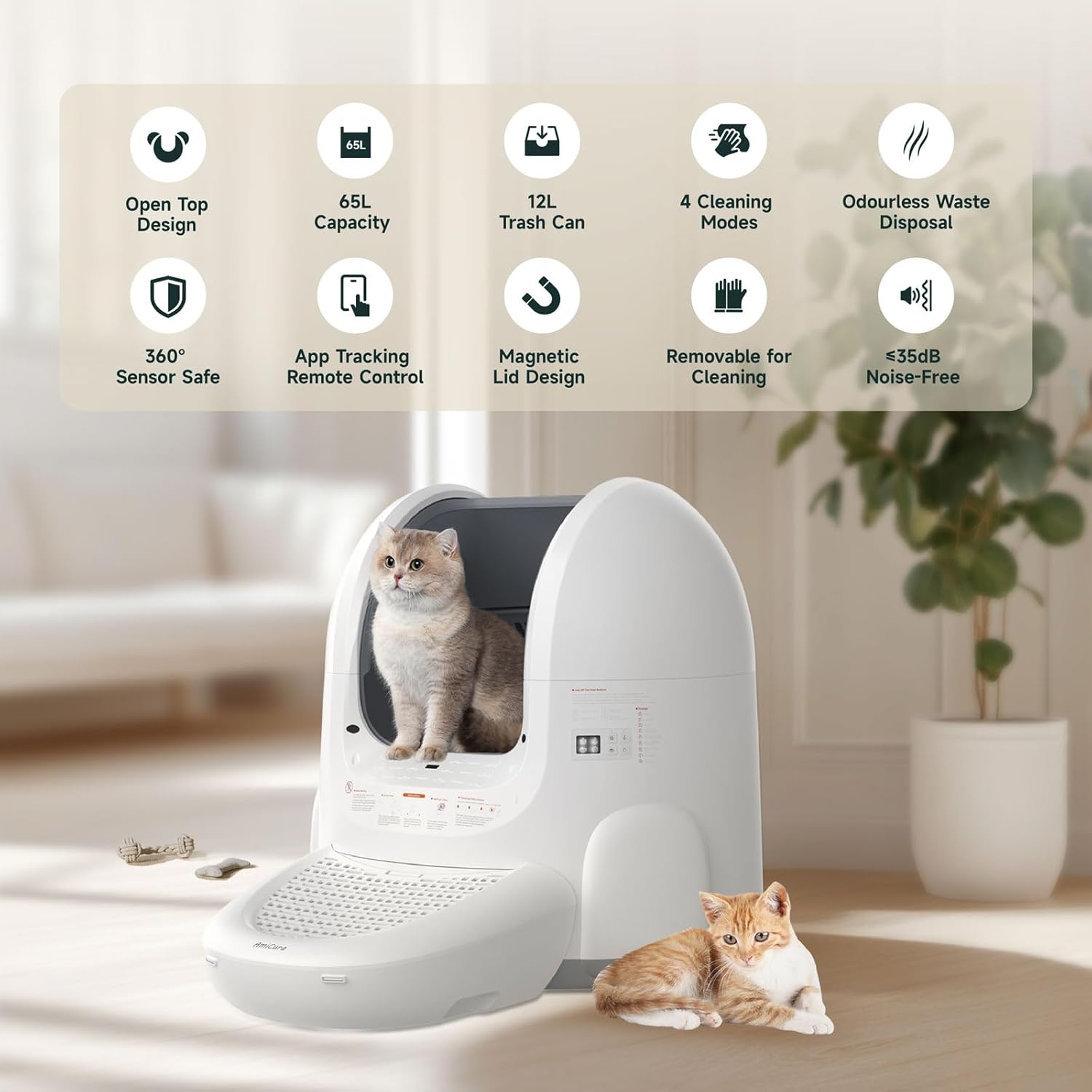 Amicura Self Cleaning Cat Litter Box Cura 2 NEW OPEN BOX