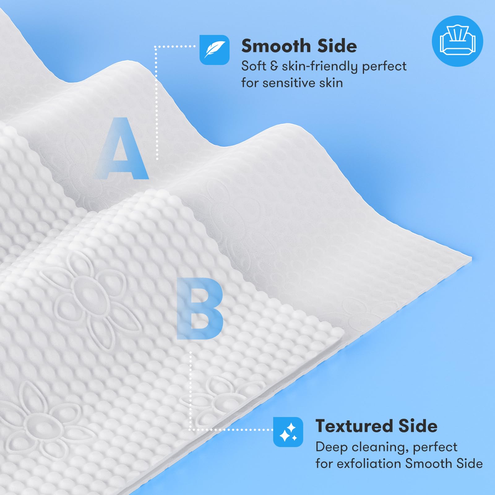 Beauntangly 50Count Disposable Face Towel, Ultra Soft Thick Absorbent Makeup Remover Dry Wipes, Biodegradable Lint-Free Face Cloths for Skin Care Cleansing