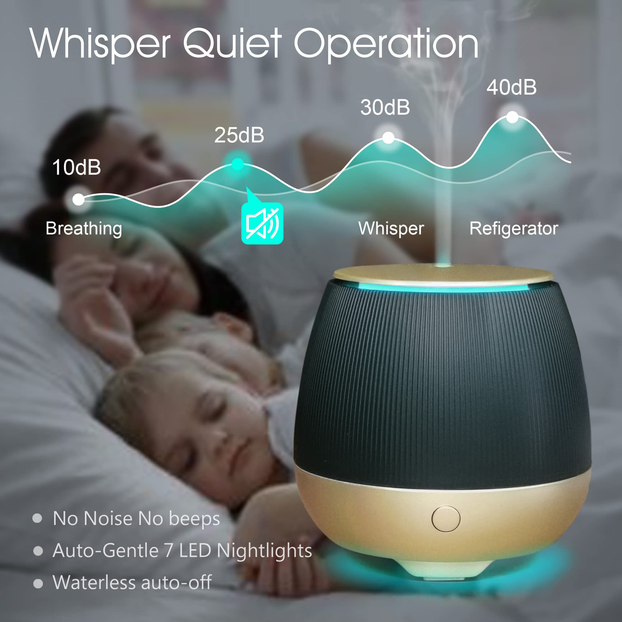 Earnest Living Essential Oil Diffusers 150ml for Essential Oils for diffusers for Home, Plastic Aromatherapy Diffuser with USB Cable, Diffuser waterless auto Off and 7 Color Changing Scent Diffuser