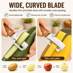 EddHomes Multifunctional Vegetable Zero Snag Peeler with Wooden Handle and Bottle Opener