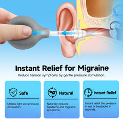 Ear Pressure Relief Suction Device, Ear Pressure Tool, Migraine and Headache Relief Inner Ear Balance, Airplane Ear Pressure Relief,Reduce Stress, Tension, Pain by Inner Ear Pressure - Gray