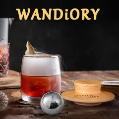 Cocktail Smoker Kit with Torch, WANDiORY Original Bourbon Whisky Drink Smoker Infuse Kit Includes 2 Whiskey Stone, Gifts for Men/Him/Father/Halloween/Christmas