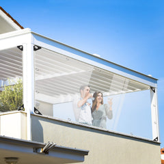 Clear Tarps Heavy Duty Waterproof, 15Mil Transparent PVC Vinyl Tarpaulin with Grommets, Ropes, Reinforced Edge, Tear-Resistant, Anti-UV for Greenhouse, Patio, Garden, Porch, Pavilion, Outdoor