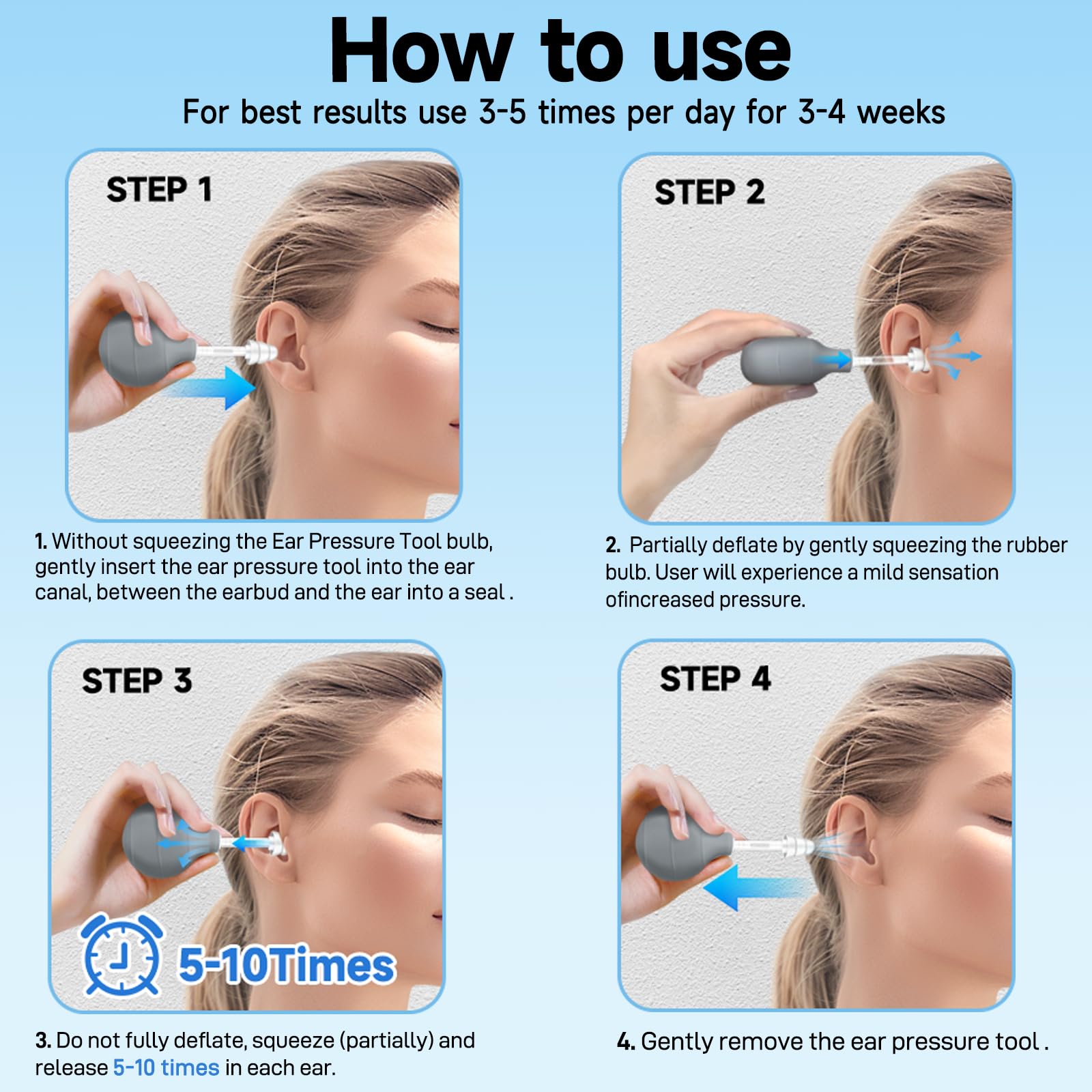 Ear Pressure Relief Suction Device, Ear Pressure Tool, Migraine and Headache Relief Inner Ear Balance, Airplane Ear Pressure Relief,Reduce Stress, Tension, Pain by Inner Ear Pressure - Gray