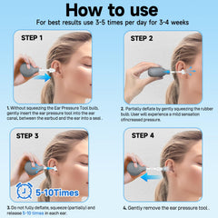 Ear Pressure Relief Suction Device, Ear Pressure Tool, Migraine and Headache Relief Inner Ear Balance, Airplane Ear Pressure Relief,Reduce Stress, Tension, Pain by Inner Ear Pressure - Gray