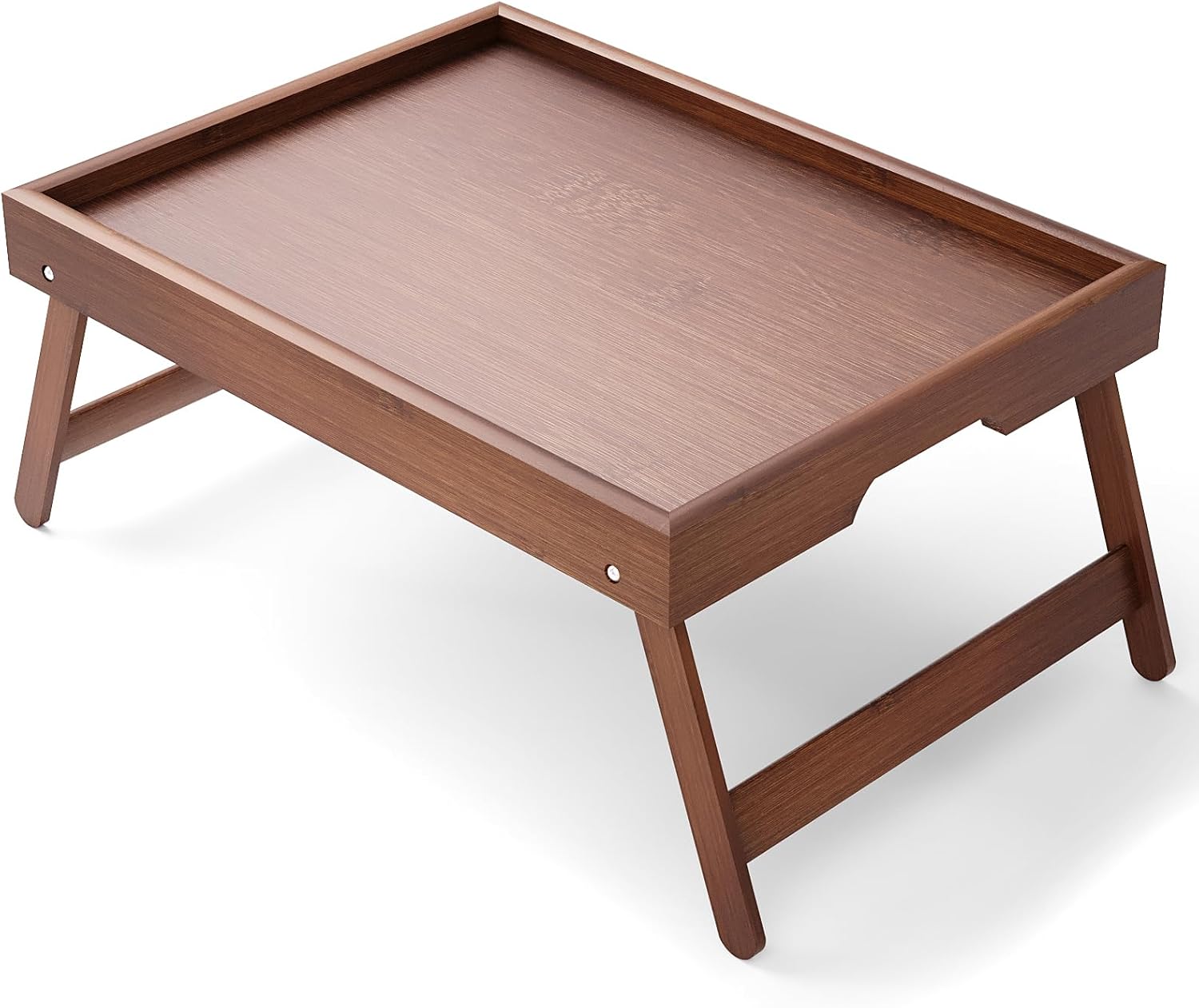 Bamboo Bed Table Tray with Foldable Legs, Large Breakfast Bed Tray with Handles for Food, Snack Small Laptop