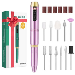 Beloving Nail Drill, Rechargeable Cordless Nail Drill Machine Portable Electric Nail Drill, 20000RPM Professional Electric Nail File for Acrylic Gel Nails - Purple