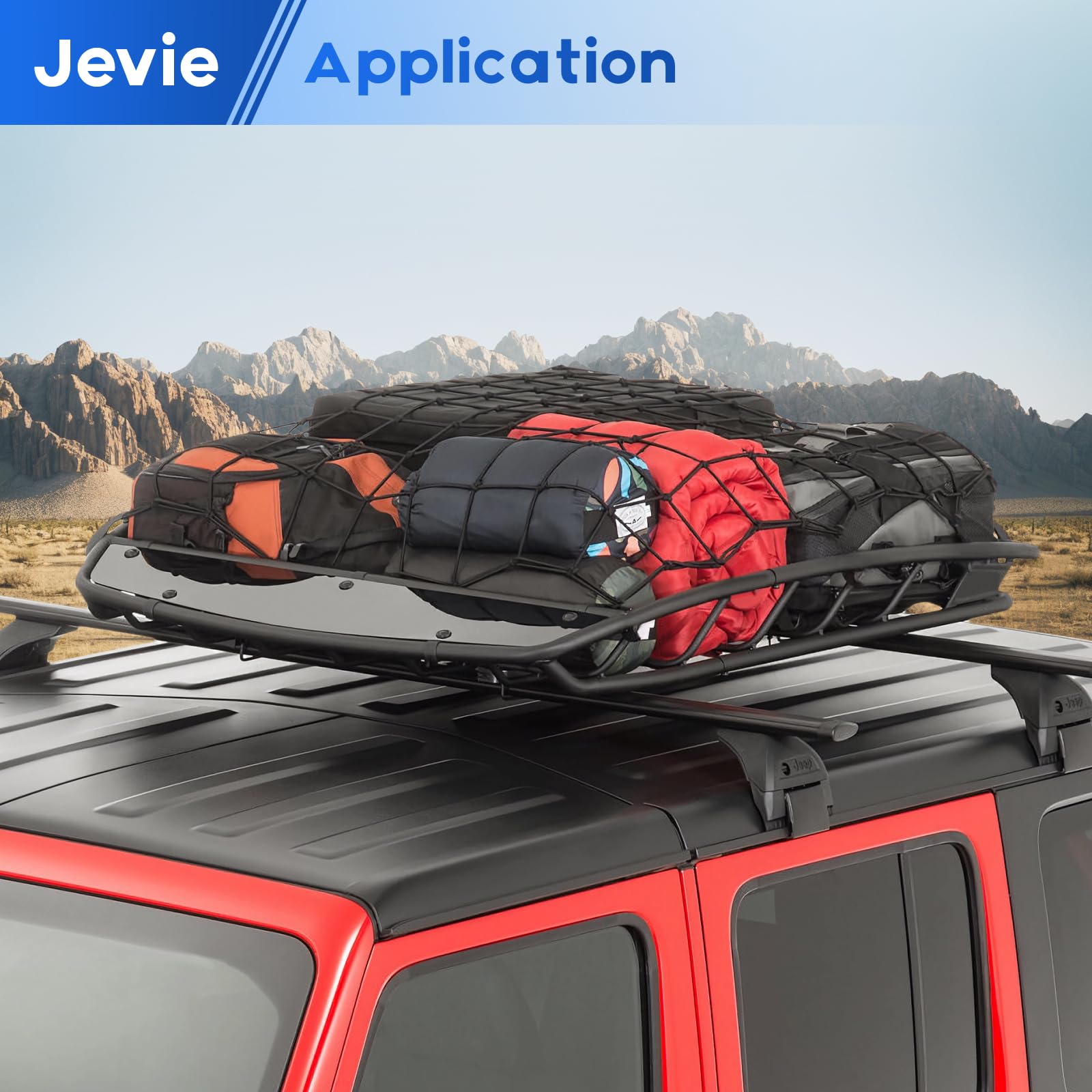 Cargo Net, Adjustable Versatile Elastic Storage Net for Car Trunk, Universal Fit for Most Vehicles .Supplied by JEVIE (47.2"x 47.2" inch)