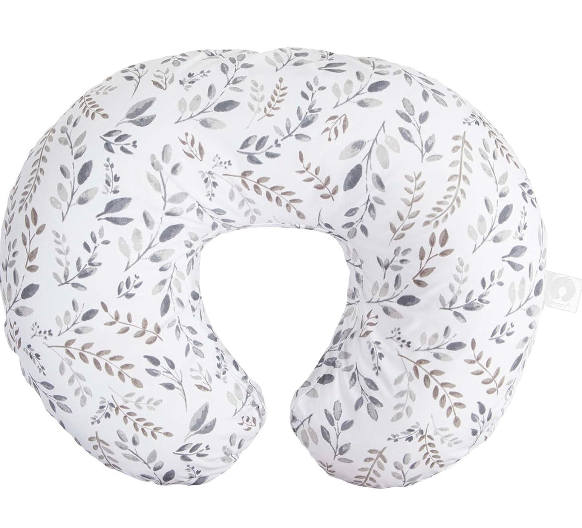Boppy Nursing Pillow Original Support, Gray Taupe Leaves, Ergonomic Nursing Essentials for Bottle and Breastfeeding, Firm Fiber Fill, with Removable Nursing Pillow Cover, Machine Washable