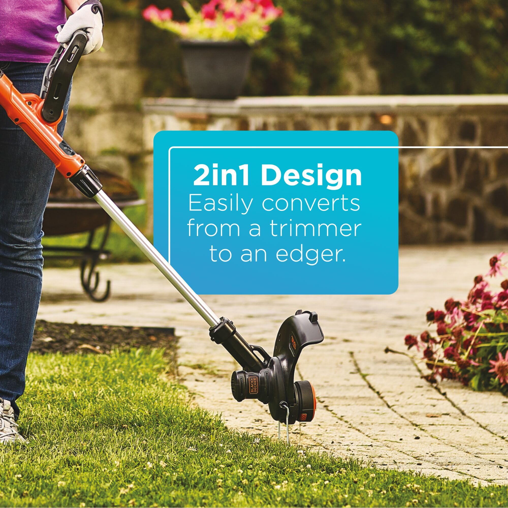 BLACK+DECKER 40V MAX String Trimmer and Edger Kit, Cordless, 13 inch, 2-in-1, (LST140C)