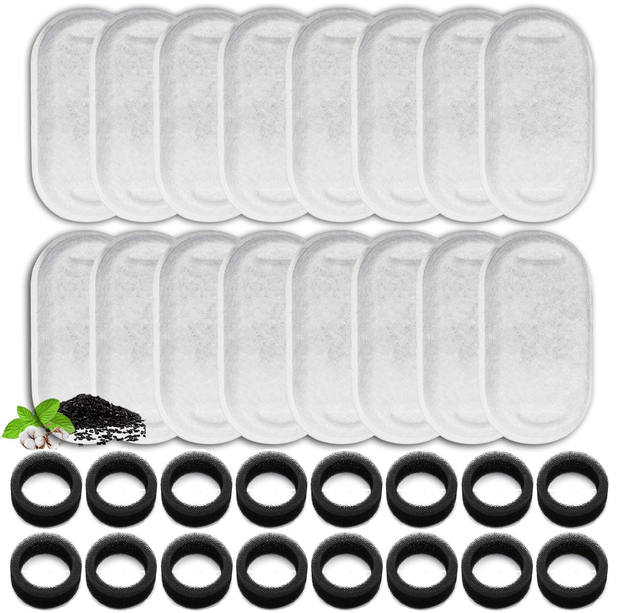 AILVKANG 12 Pack Cat Water Fountain Filters for 108/3.2L& 67oz/2L Stainless Steel Pet Water Dispenser Replacement
