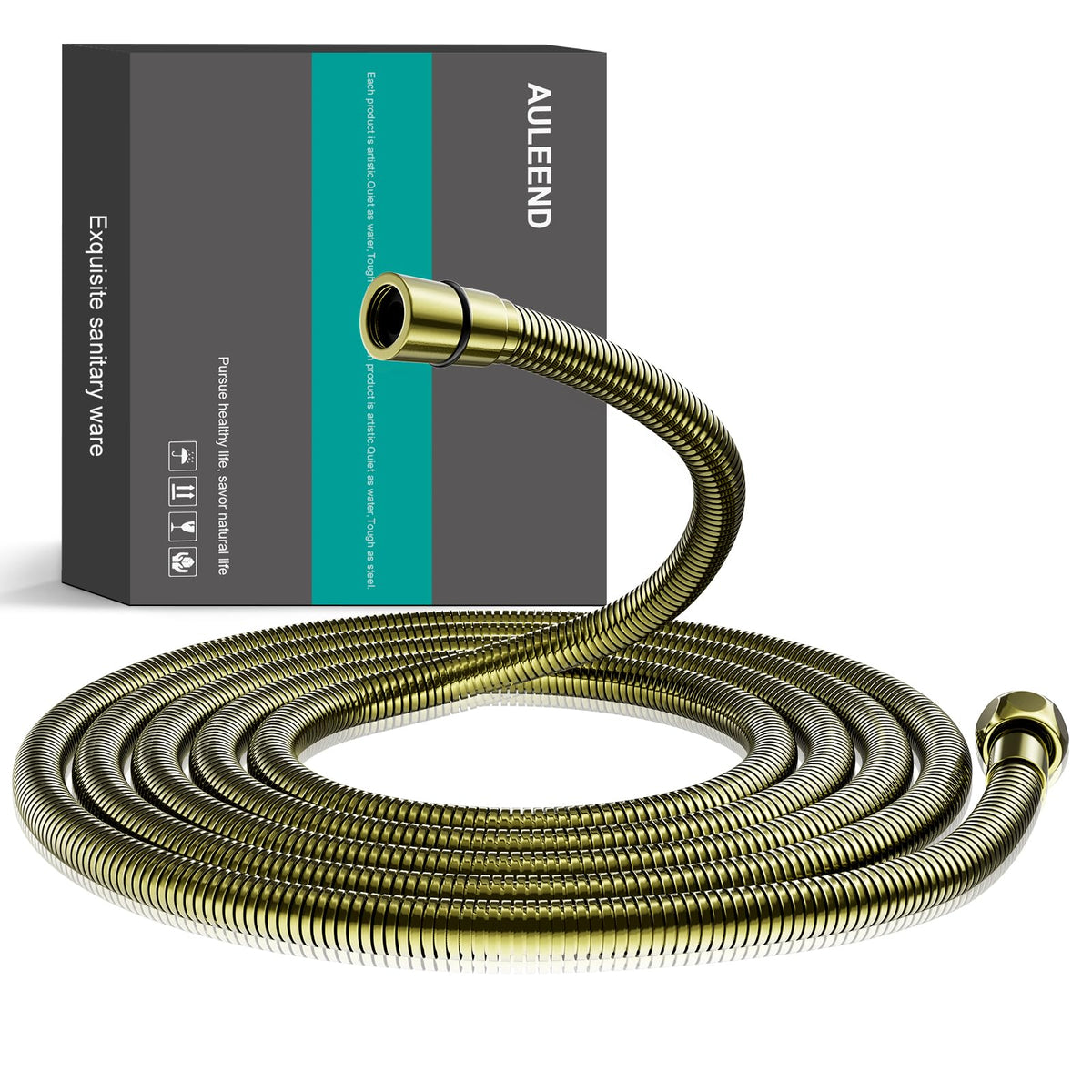 AULEEND 59 inch Shower Hose 304 Stainless Steel Extra Long Shower Hose Replacement Handheld Shower Head Hose Extension