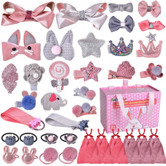 37 PCs Girl's Hair Clips Accessories, Easter Gifts for Girls with 6 Gift Bags, Easter Eggs Stuffers