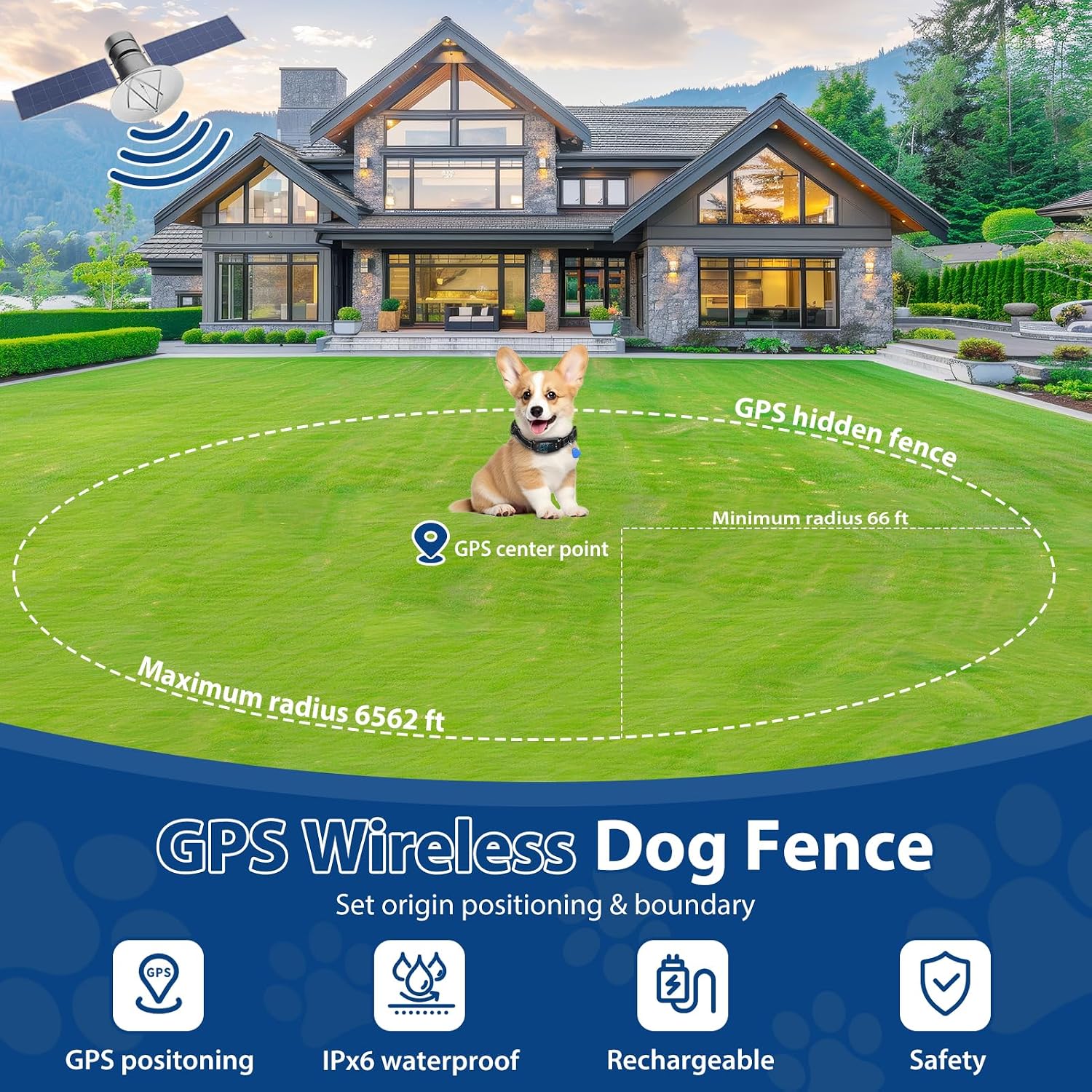 Dog Electric GPS Fence Wireless Collar