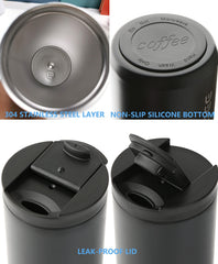 1PC of Travel Vacuum Insulated 500ml Coffee Mug with Leak Proof Screw Lid, White