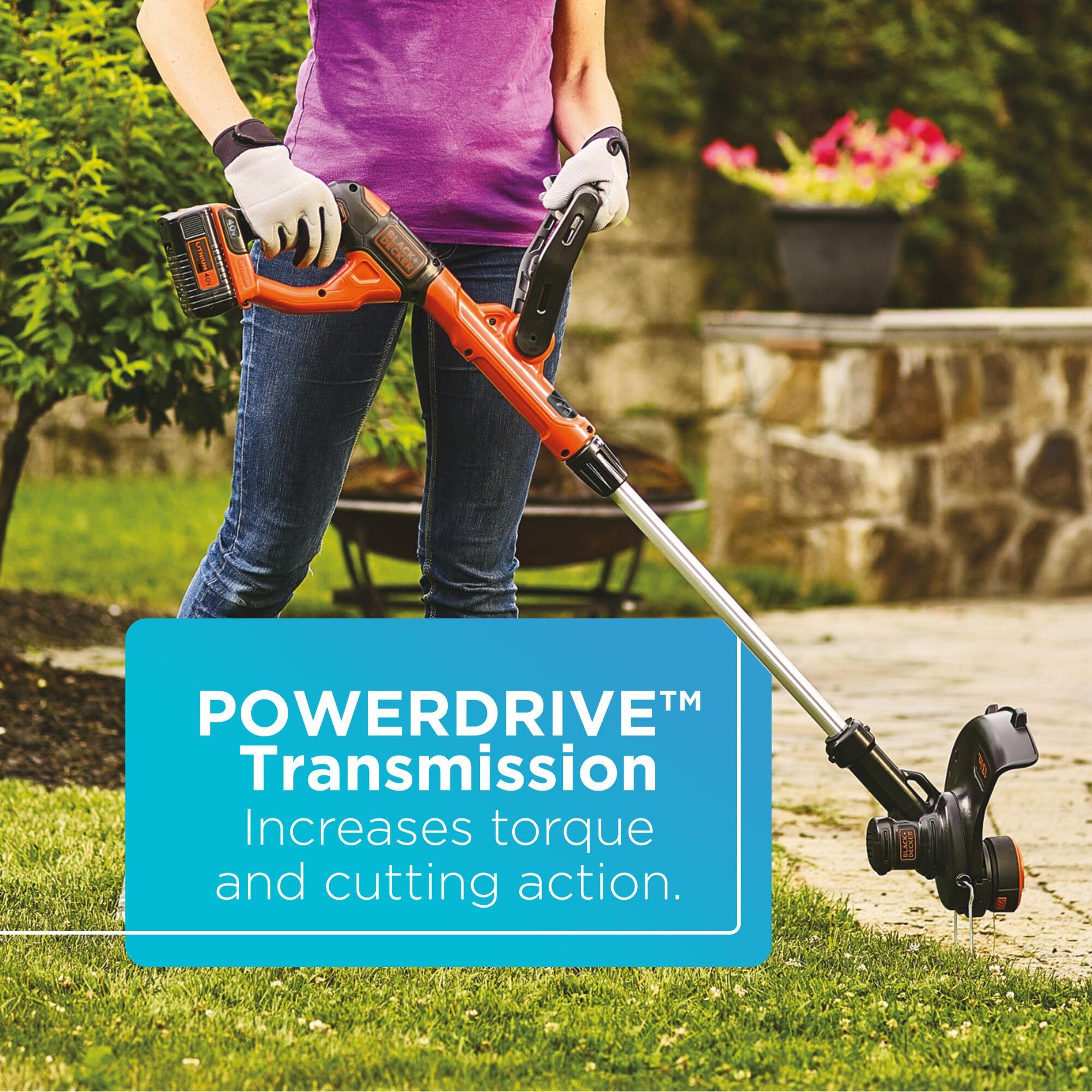 BLACK+DECKER 40V MAX String Trimmer and Edger Kit, Cordless, 13 inch, 2-in-1, (LST140C)