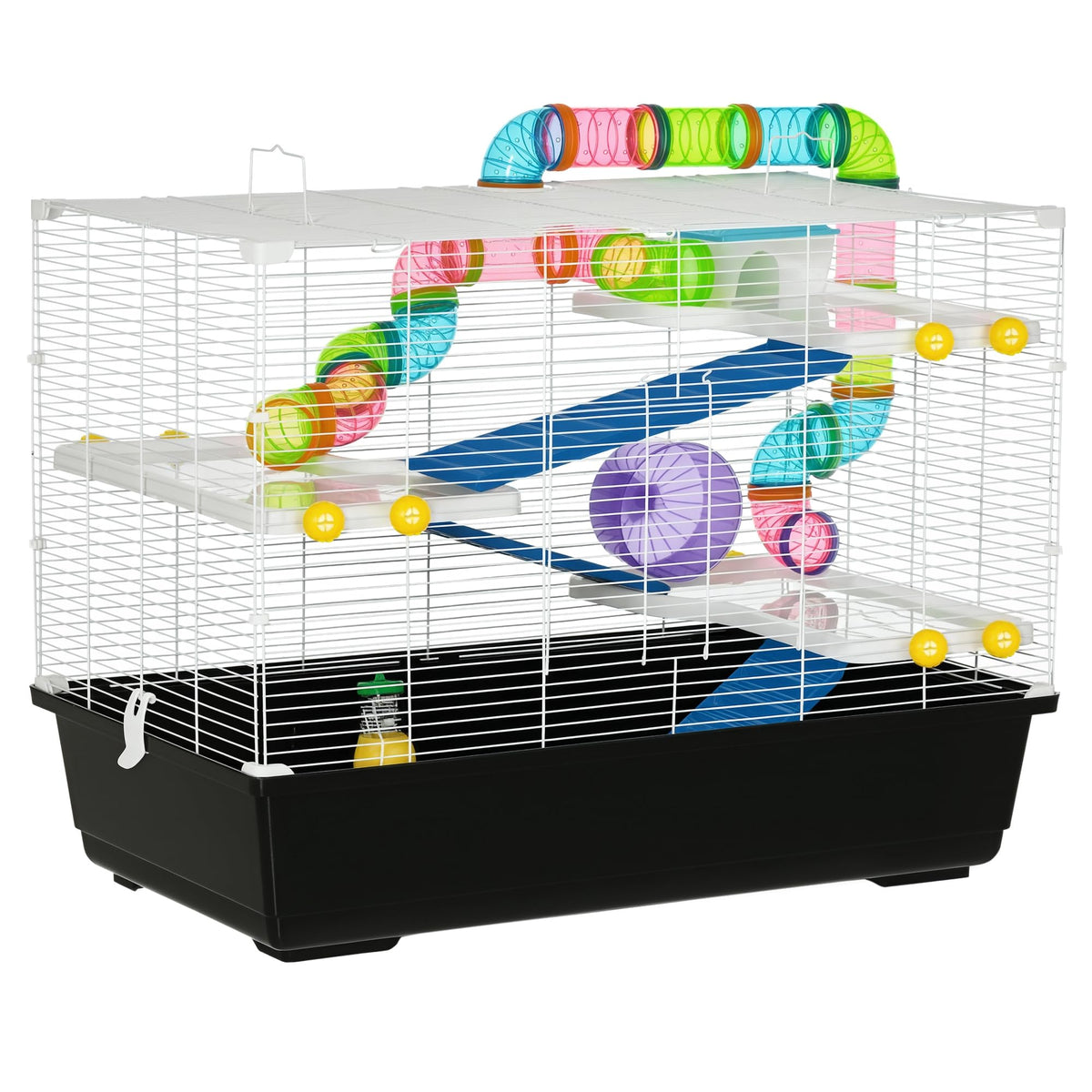 (New Open Box) PawHut Large Hamster Cage for Gerbil Hamster 31" L x 18" W x 23.5" H Black