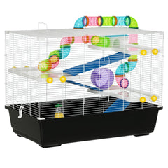 (New Open Box) PawHut Large Hamster Cage for Gerbil Hamster 31" L x 18" W x 23.5" H Black