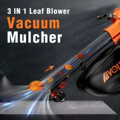 (New Open Box) AIVOLT Cordless Leaf Vacuum Blower Mulcher with Battery and Charger, 2 * 4.0Ah Battery Powered Leaf Vacuum with 40L Bag, 160MPH Air Speed, 4 Speed Modes, Suitable for Lawn Care Yard Cleaning