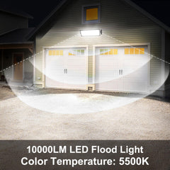 120W 16000LM Super Bright LED IP66 Waterproof Garage/Shop LED Flood Light with Plug, 5000K Daylight White
