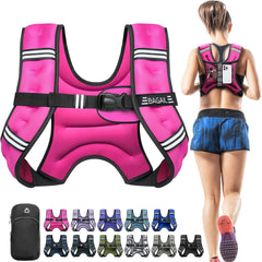 BAGAIL Adult's Weighted Vest with Detachable Phone Pouch, Rucking Vest, Walking, Weight Loss, Training, Running