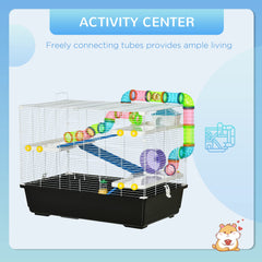 (New Open Box) PawHut Large Hamster Cage for Gerbil Hamster 31" L x 18" W x 23.5" H Black