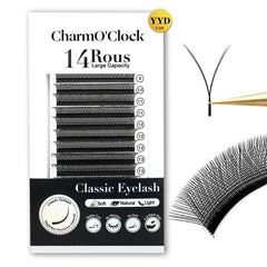 CharmO'clock Premium YY D Curl 8-16mm Mixed Volume Length Lash Extensions Super Matte Black Finish X004YXSNRH
