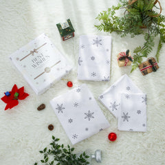 COTTEBED All Season Snowflakes Twin Size Bedding Sets - Cute White Snow Bed Sheet Sets with Pillowcase 15 inch Pocket for Kids Boy Girl Children - Xmas Super Soft Polycotton - Gifts Package