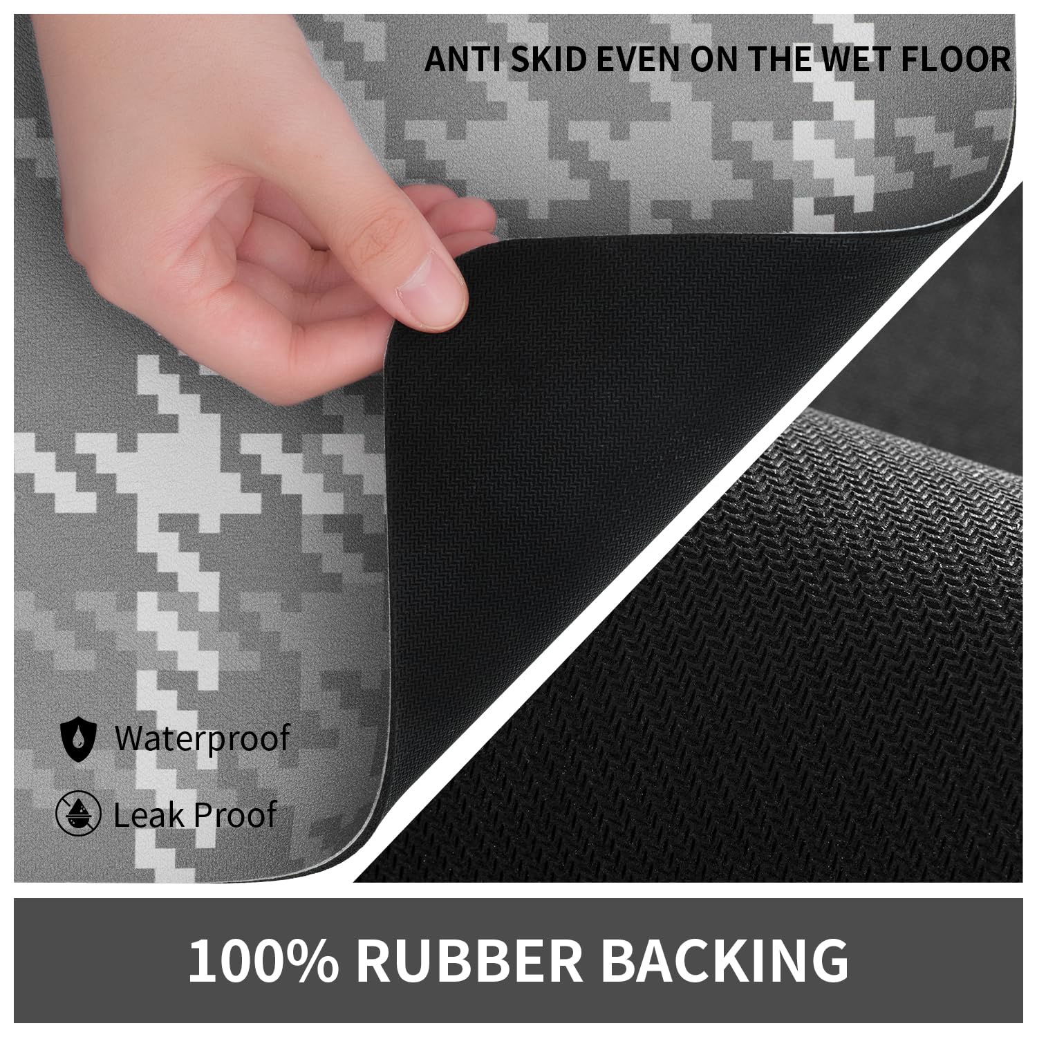 Dish Drying Mat-Kitchen Counter Water Absorbing Drying Mat-Rubber Backed Hide Stain Under Dish Mat Absorbent Coffee Mat