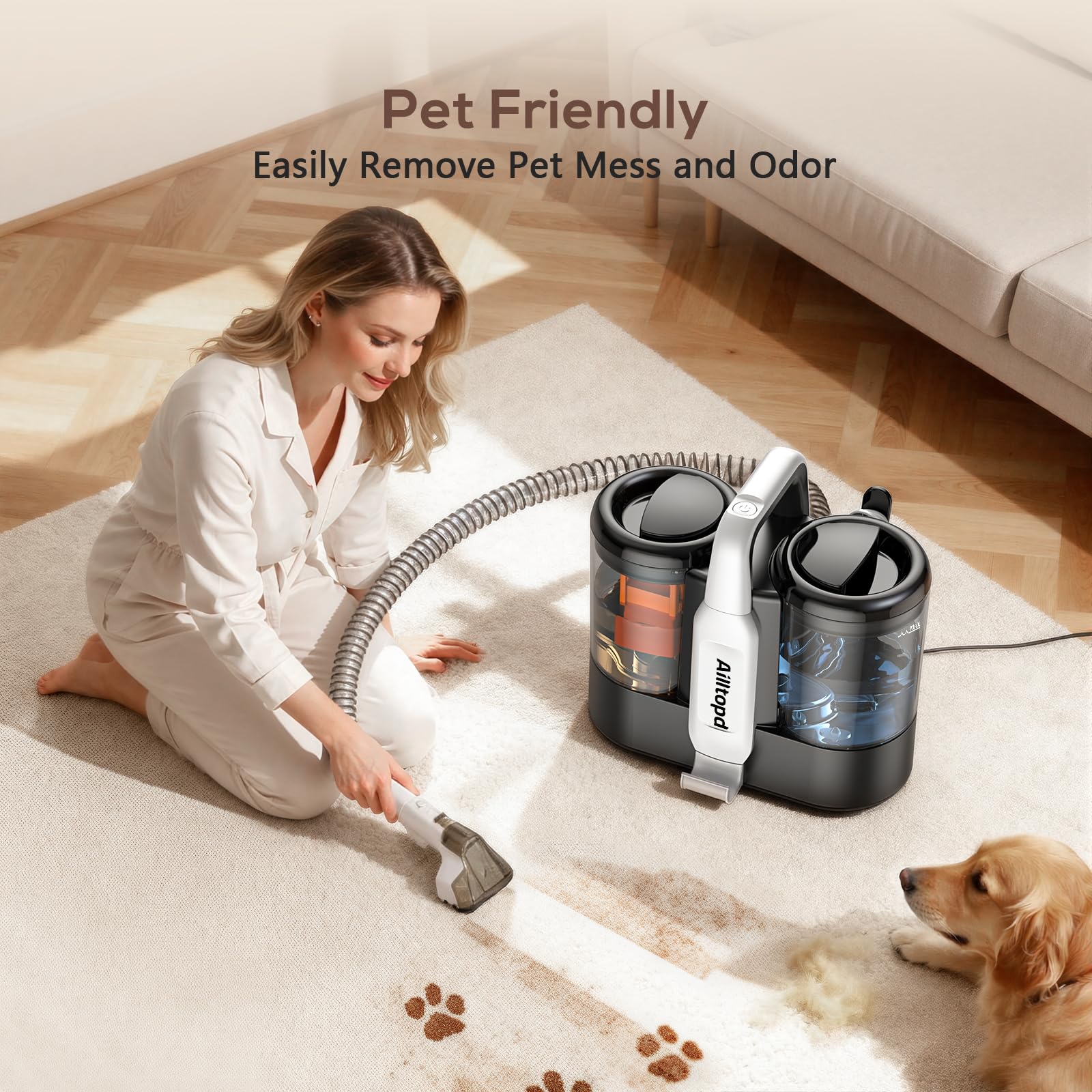 AILLTOPD C5 Portable Carpet &15Kpa Powerful Suction Upholstery Deep Stain Cleaning Spot Cleaner Vacuum