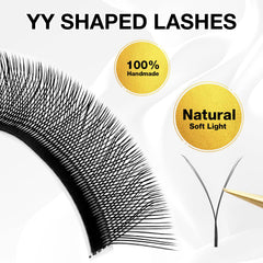 CharmO'clock Premium YY D Curl 8-16mm Mixed Volume Length Lash Extensions Super Matte Black Finish X004YXSNRH