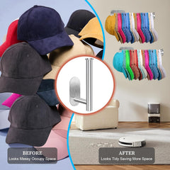 Eiito 2-pack Baseball Hat Hangers, Organizer,Rack, Silver