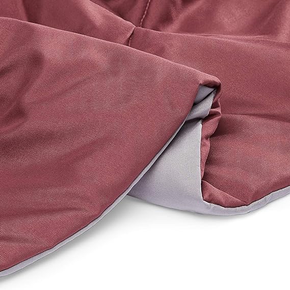 Amazon Basics Reversible Microfiber Comforter Blanket - Full or Queen, Burgundy