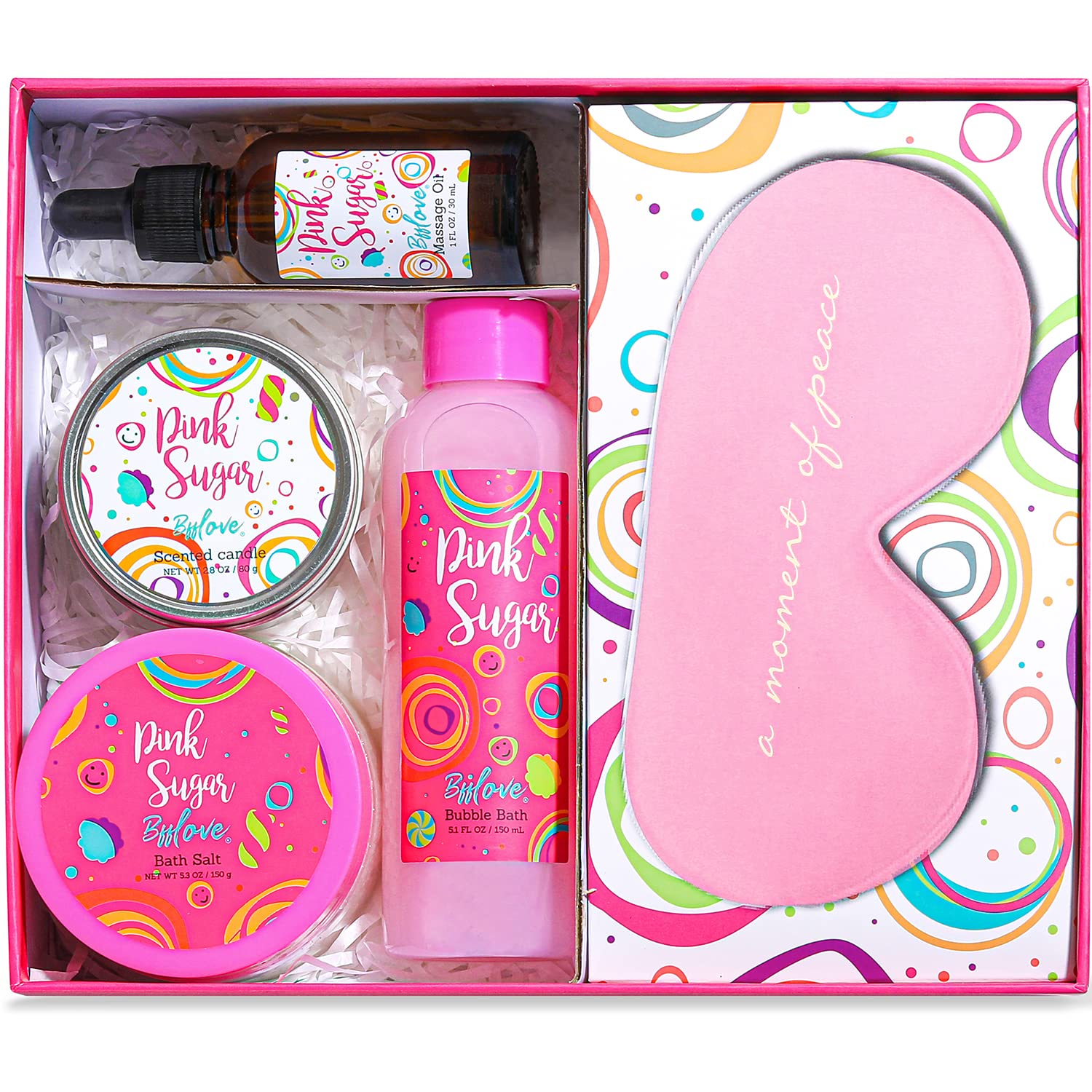 BFFLOVE Women's 5PCS Bath and Body Pink Sugar Gift Set for Girls
