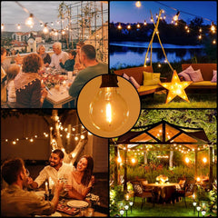 Dr. BeTree 25 Pack G40 LED Replacement Bulbs, 0.6W Clear Globe LED Bulbs for Family Gatherings and Outdoor Gardens