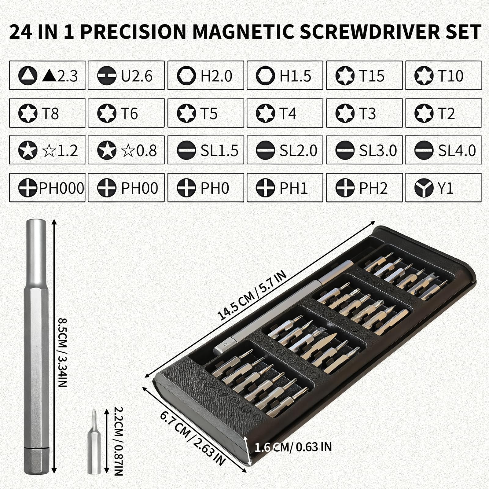 24 in 1 Precision Small Mini Tiny Magnetic Screwdriver Set, 2025A Style