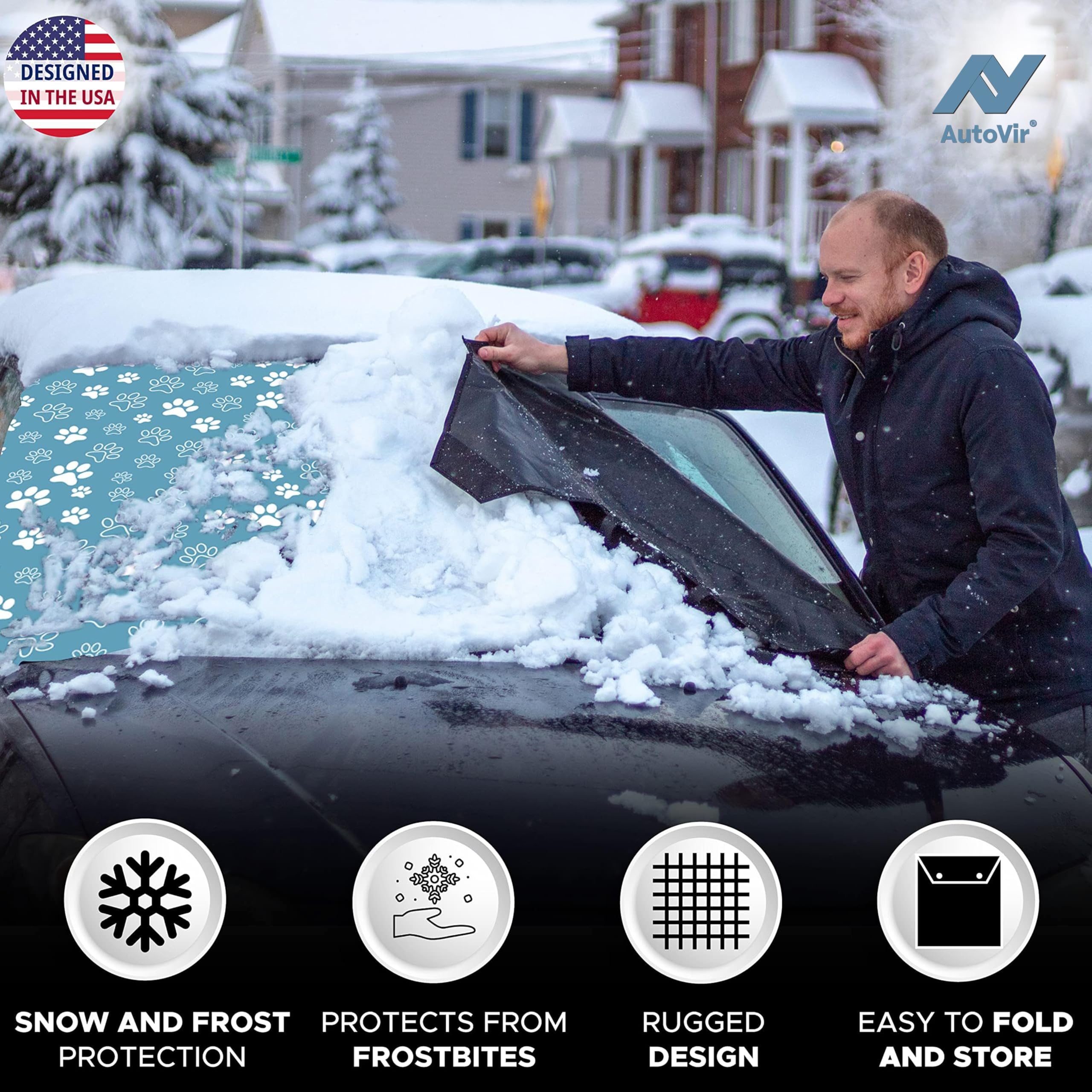 EcoNour  X-Large 69"x42" Ice & Snow Windshield Frost Cover, Blue