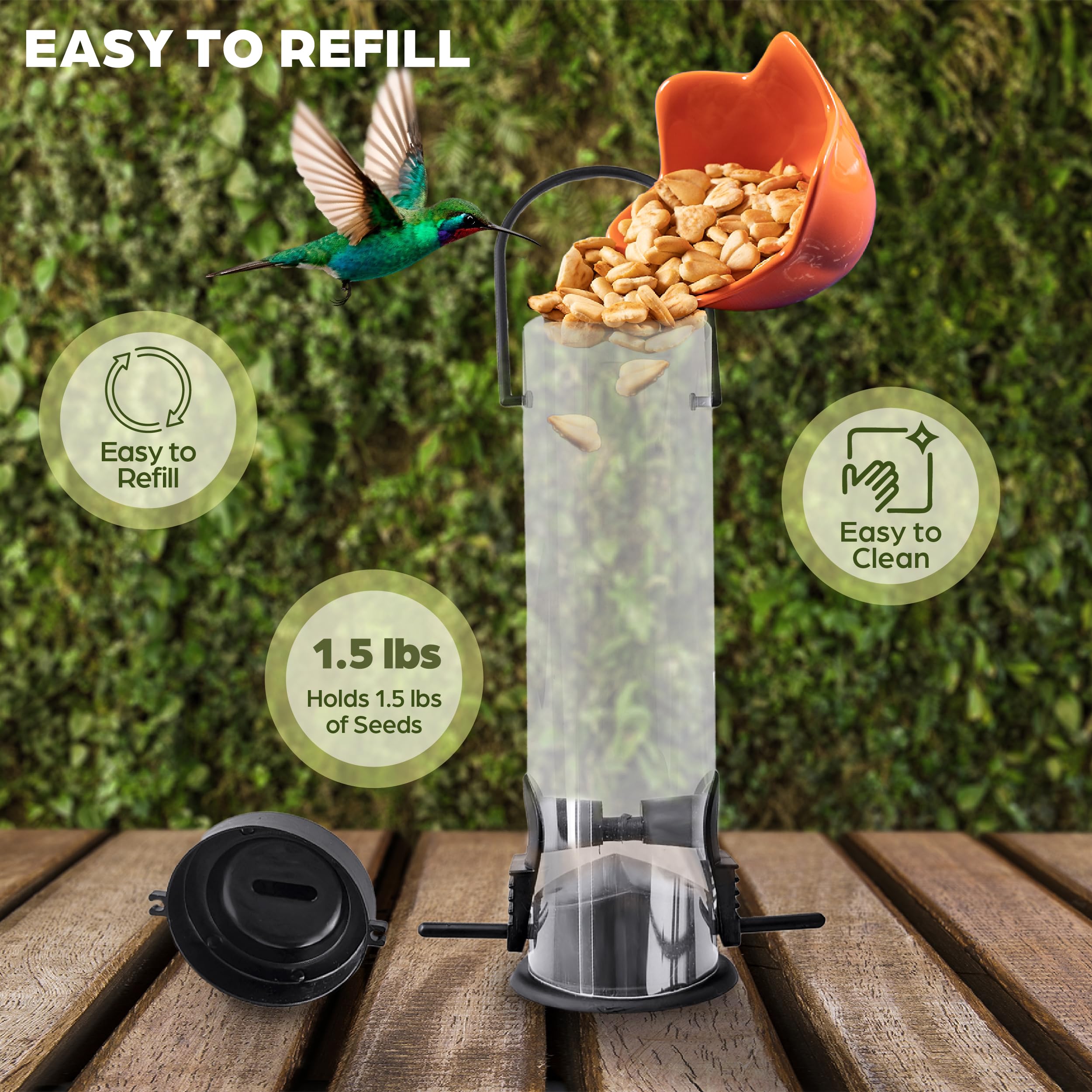 2-Pack Black Bird Feeders