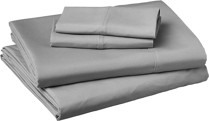 Amazon Basics Easy Care Microfiber Sheet Set with 19" Deep Pockets - King, Dark Grey Y27C