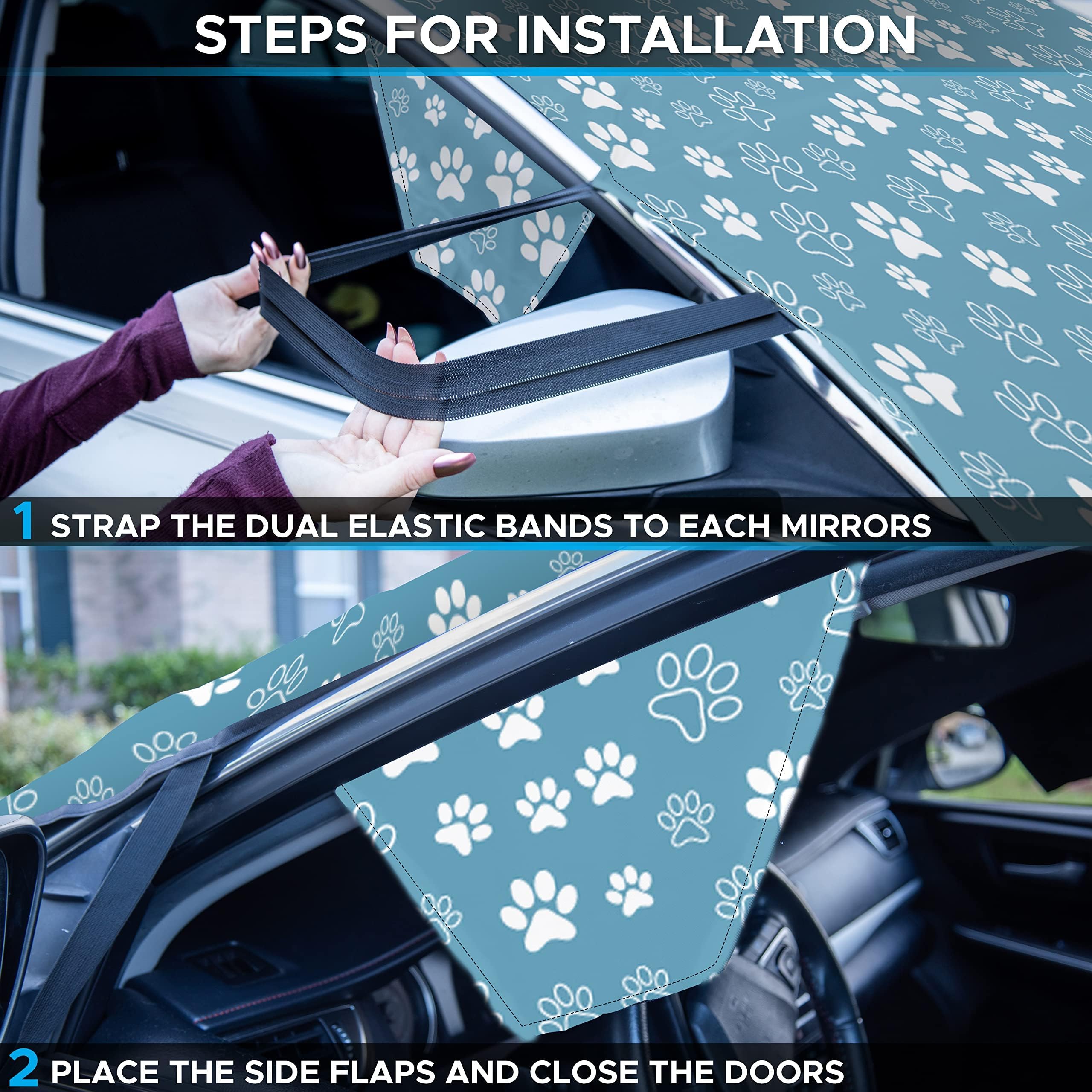 EcoNour  X-Large 69"x42" Ice & Snow Windshield Frost Cover, Blue