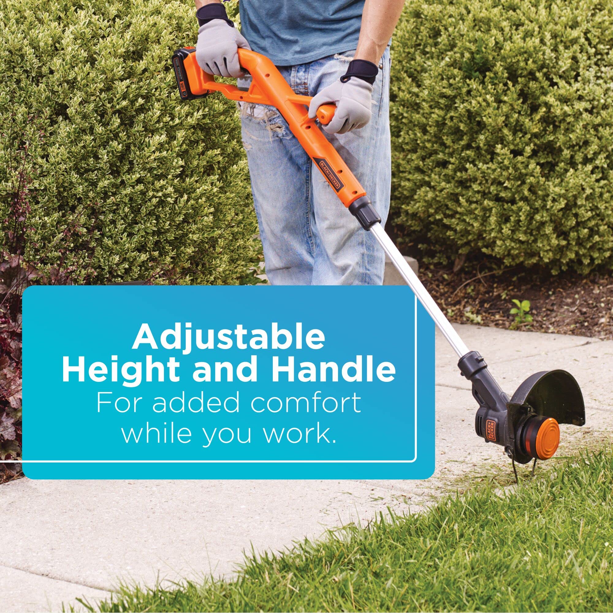 BLACK+DECKER 20V MAX Cordless String Trimmer/Edger Kit, Automatic Feed Spool, 10-Inch LST201