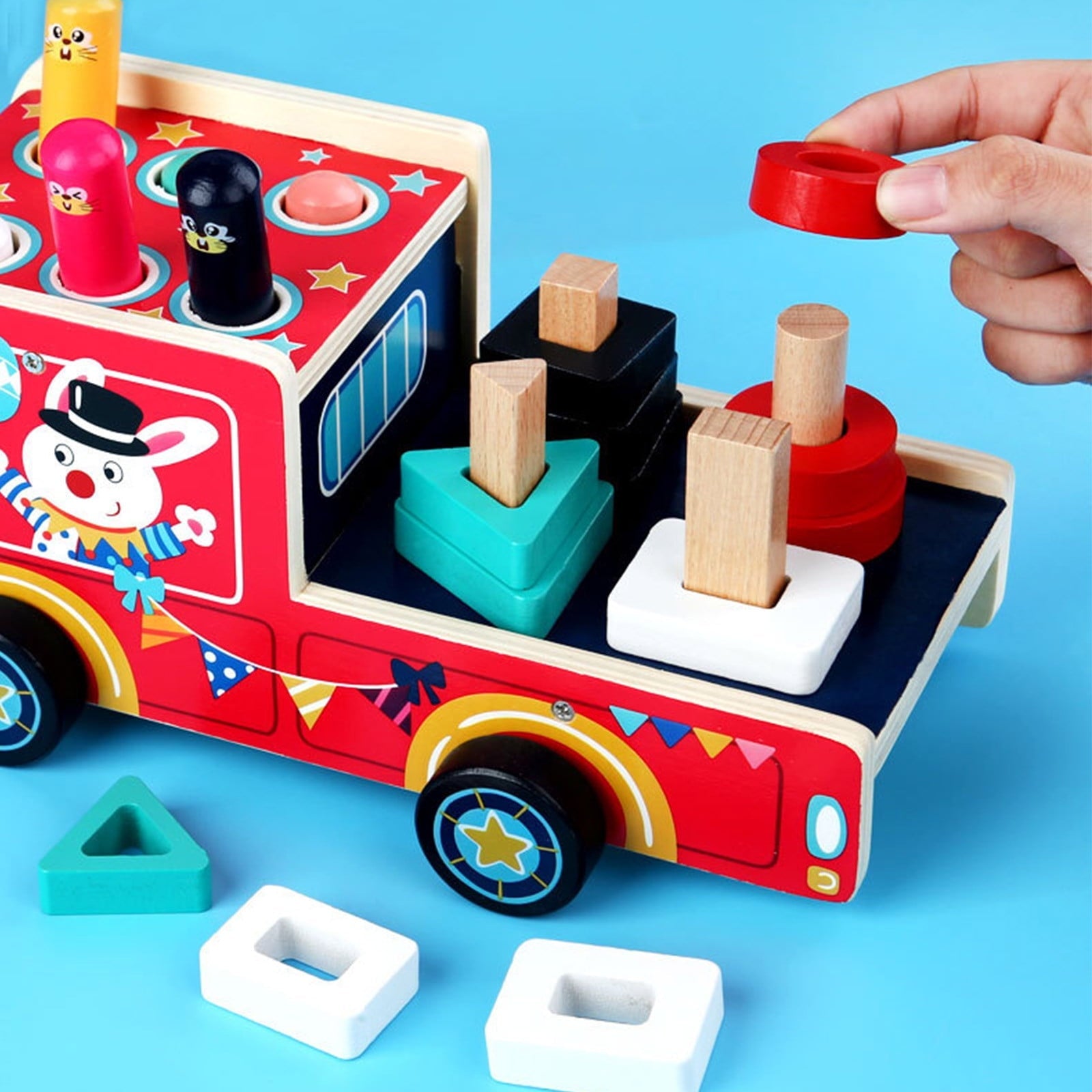 Drag Car Shape Matching Car Hitting Hamster Children's Educational Toy