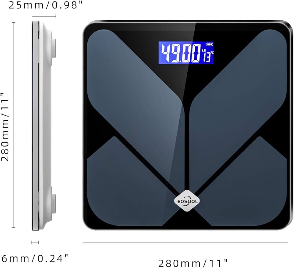 Bathroom Scales for Body Weight,Rechargeable Battery and Temperature Display