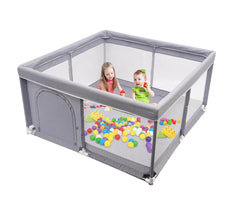 Baby Playpen Large Center Indoor & Soft Breathable Mesh & Outdoor with Anti-Slip Base
