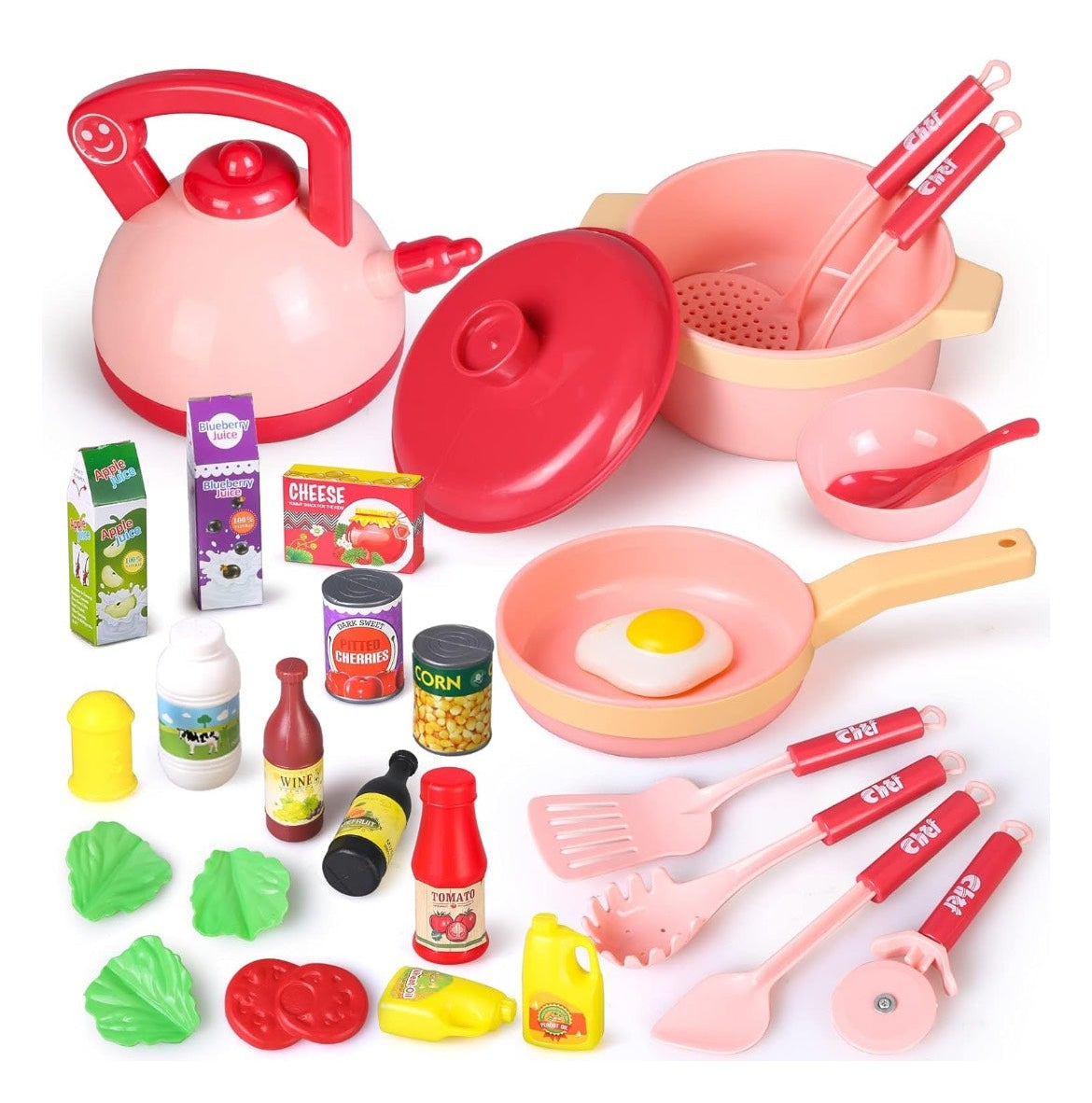 28  Pcs Kids Kitchen Toy w/ Foods