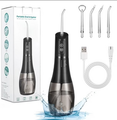 eCROSS Portable 400ML Water Flosser Cordless Dental Oral Irrigator, Black