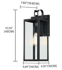 Dreamsidea 18 Inch Oversized Matte Black Exterior Light Fixture with Clear Glass