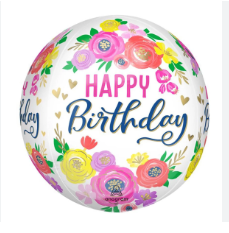 Anagram Happy Birthday Decorative ORbz 15" Balloon, 1-piece